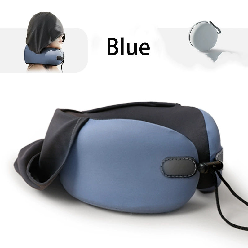 Hooded U-Shaped Travel Neck Pillow