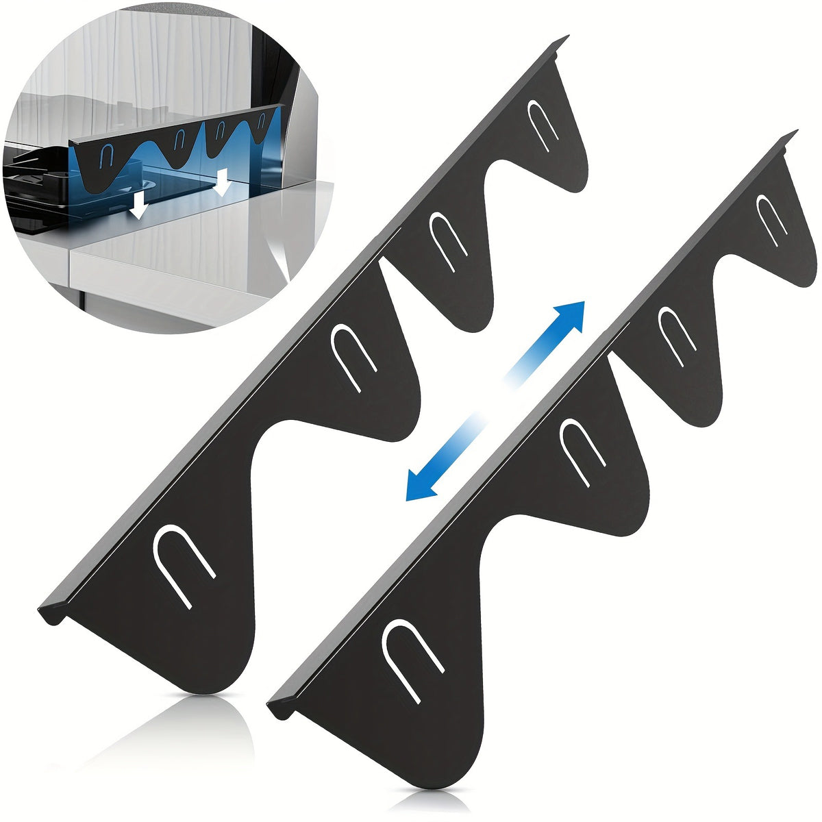 Stainless Steel Stove Gap Cover (2-piece Set)