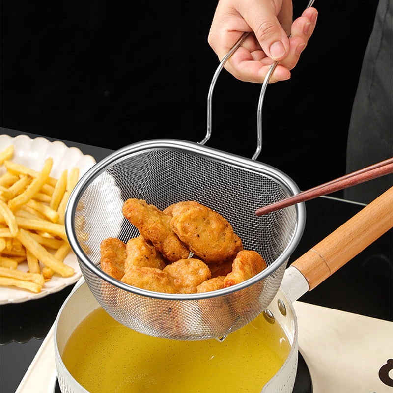 Stainless Steel Large Capacity Deep Mesh Strainer Ladle
