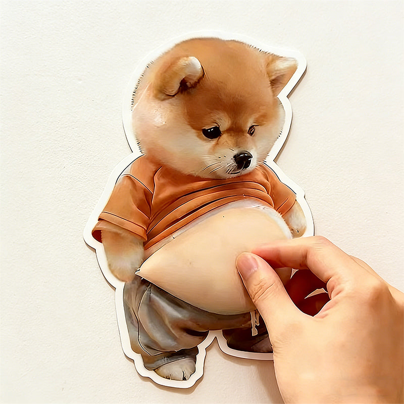 3D Big Belly Puppy Silicone Anti-Collision Wall Sticker