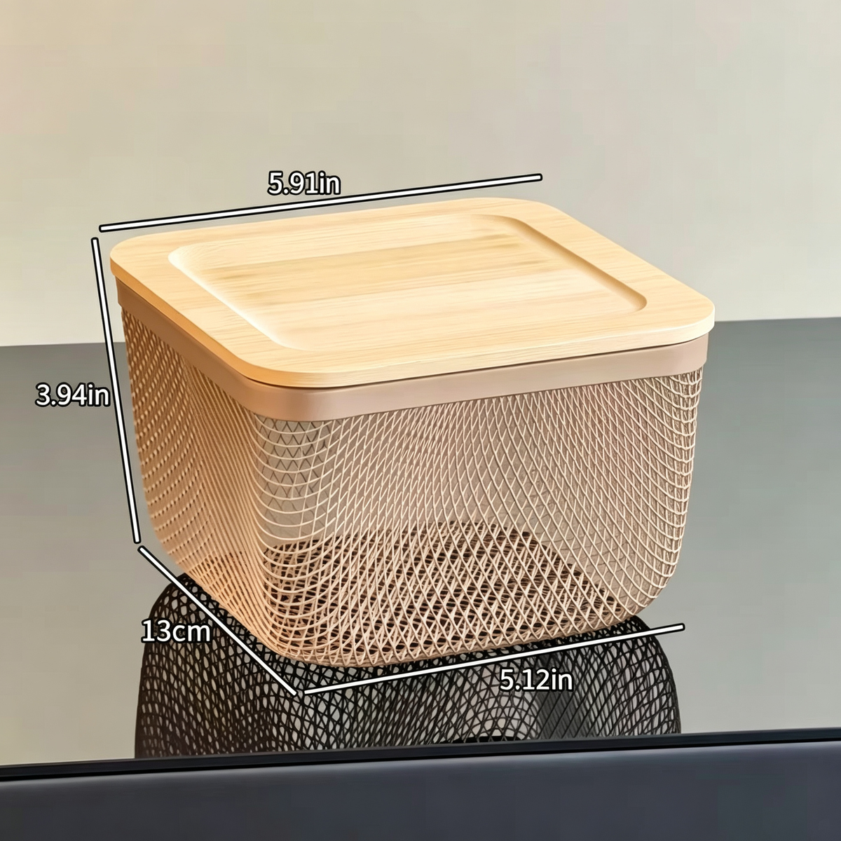 Iron Makeup Puff Storage Basket