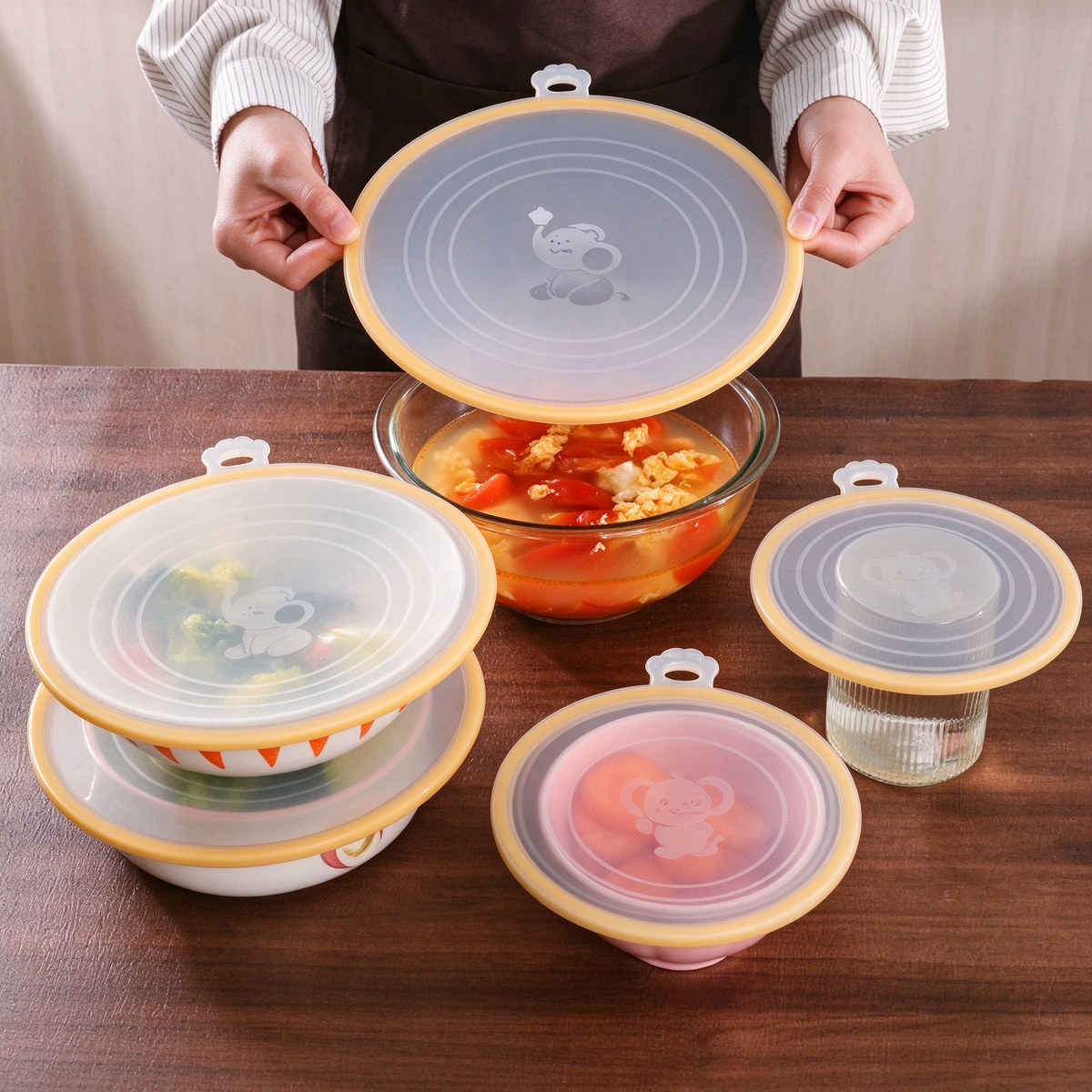 Press-to-Seal Food Storage Lid(3-Piece Set)
