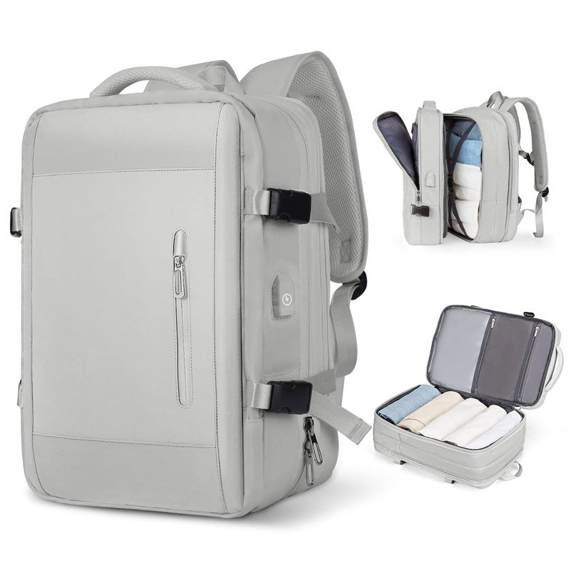 USB Rechargeable Waterproof Travel Bag - 180° Full-Open Design & Dry-wet separation