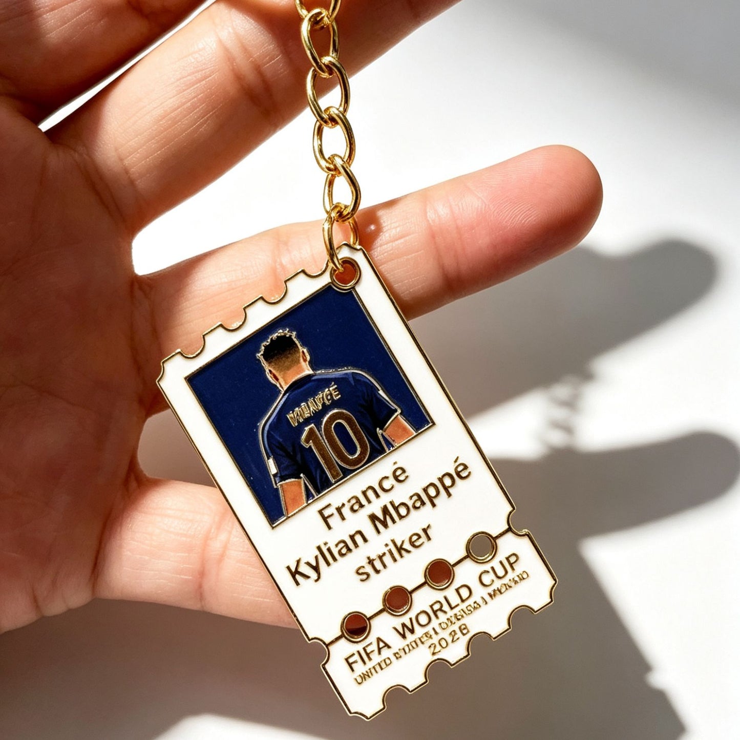 Metal Football Star Stamp Keychain