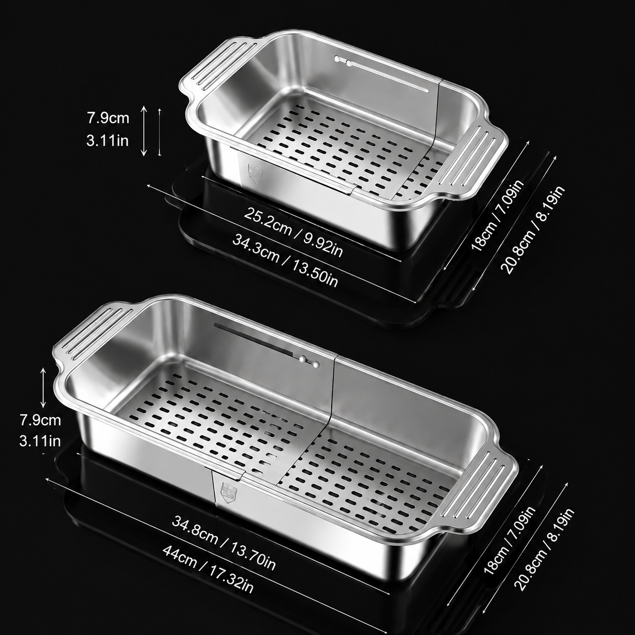 Expandable Stainless Steel Sink Colander Rack