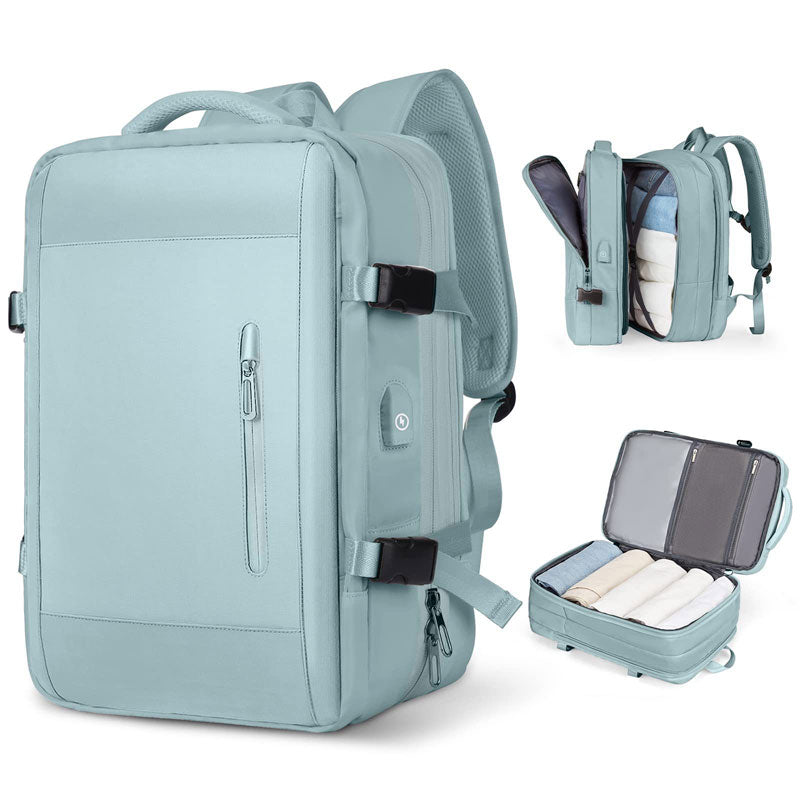 USB Rechargeable Waterproof Travel Bag - 180° Full-Open Design & Dry-wet separation