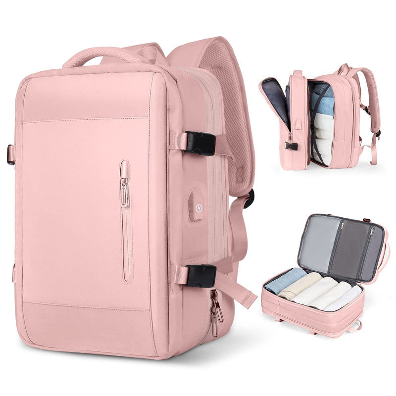 USB Rechargeable Waterproof Travel Bag - 180° Full-Open Design & Dry-wet separation