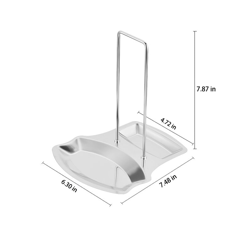 Stainless Steel Pot Lid & Utensil Holder with Drip Tray