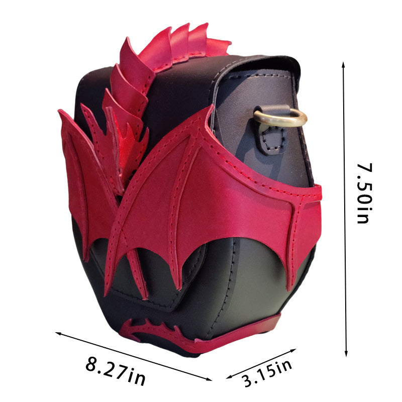 Dragon Wing Leather Crossbody Bag – Fantasy PU Shoulder Bag with 3D Dragon Design