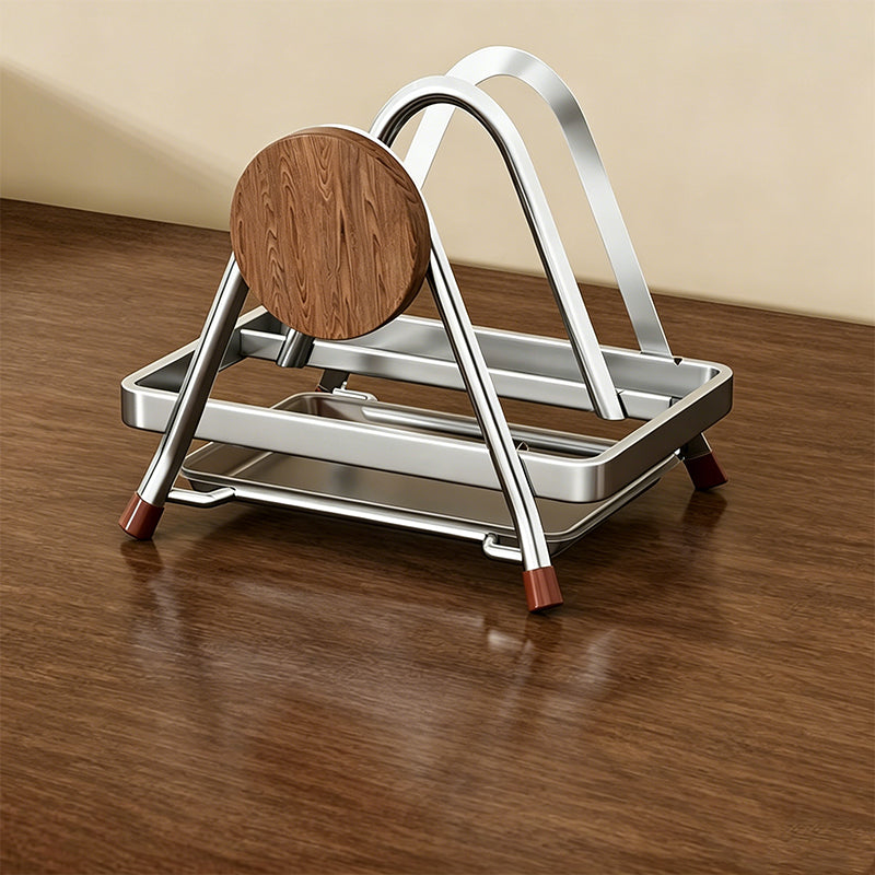 Beech Wood Cutting Board Rack with Rust-Resistant Frame