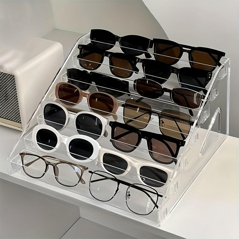 Large Capacity Acrylic Tiered Eyeglass Storage Rack
