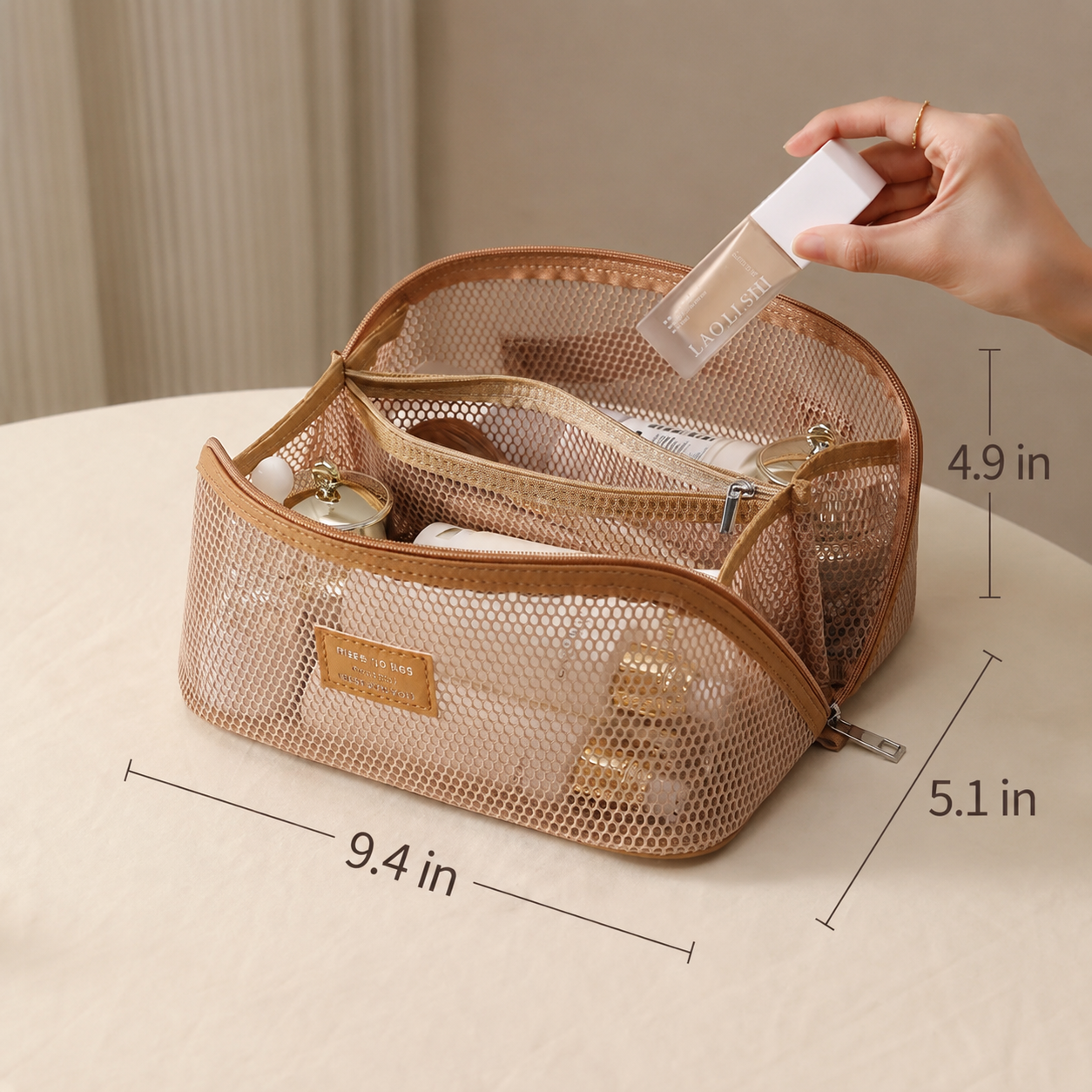 Waterproof Multi-Compartment Cosmetic Travel Bag