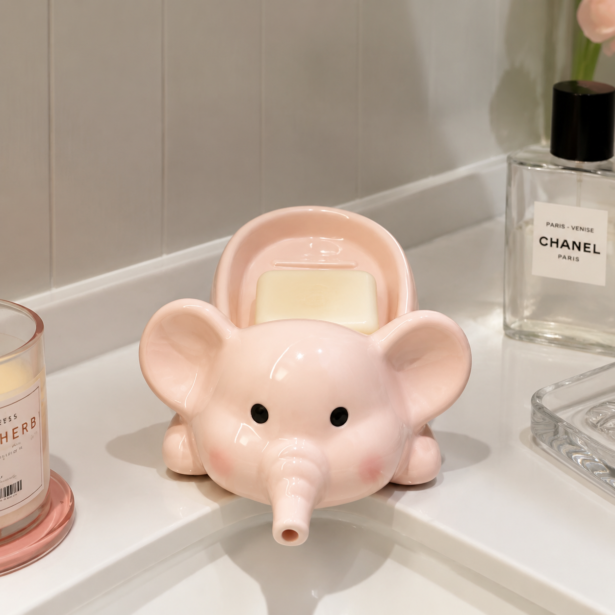 Cute Elephant Ceramic Soap Dish