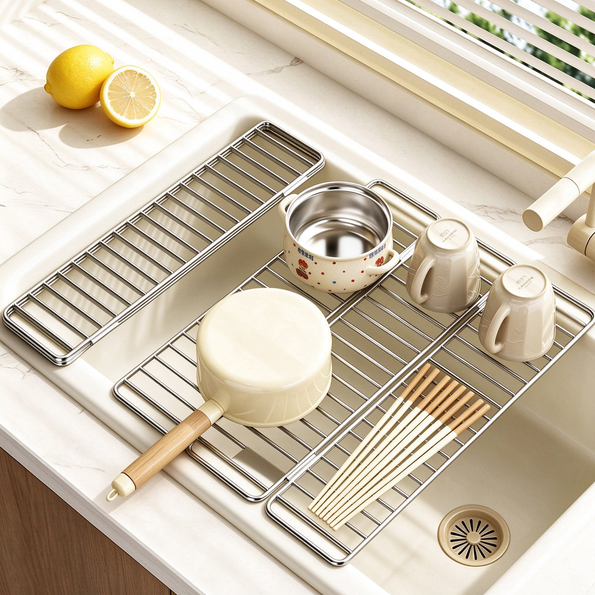 Tri-Fold Draining Rack