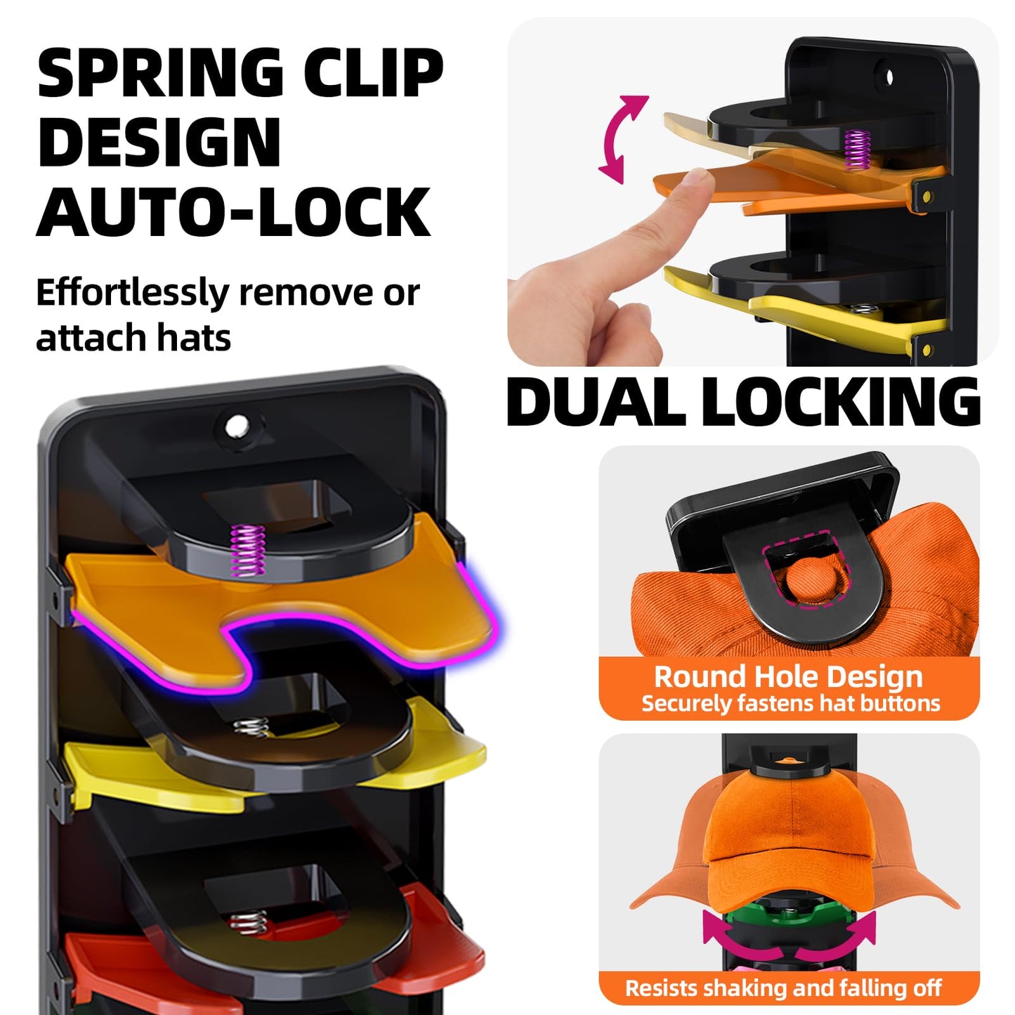 Wall Mounted Hat Organizer Rack