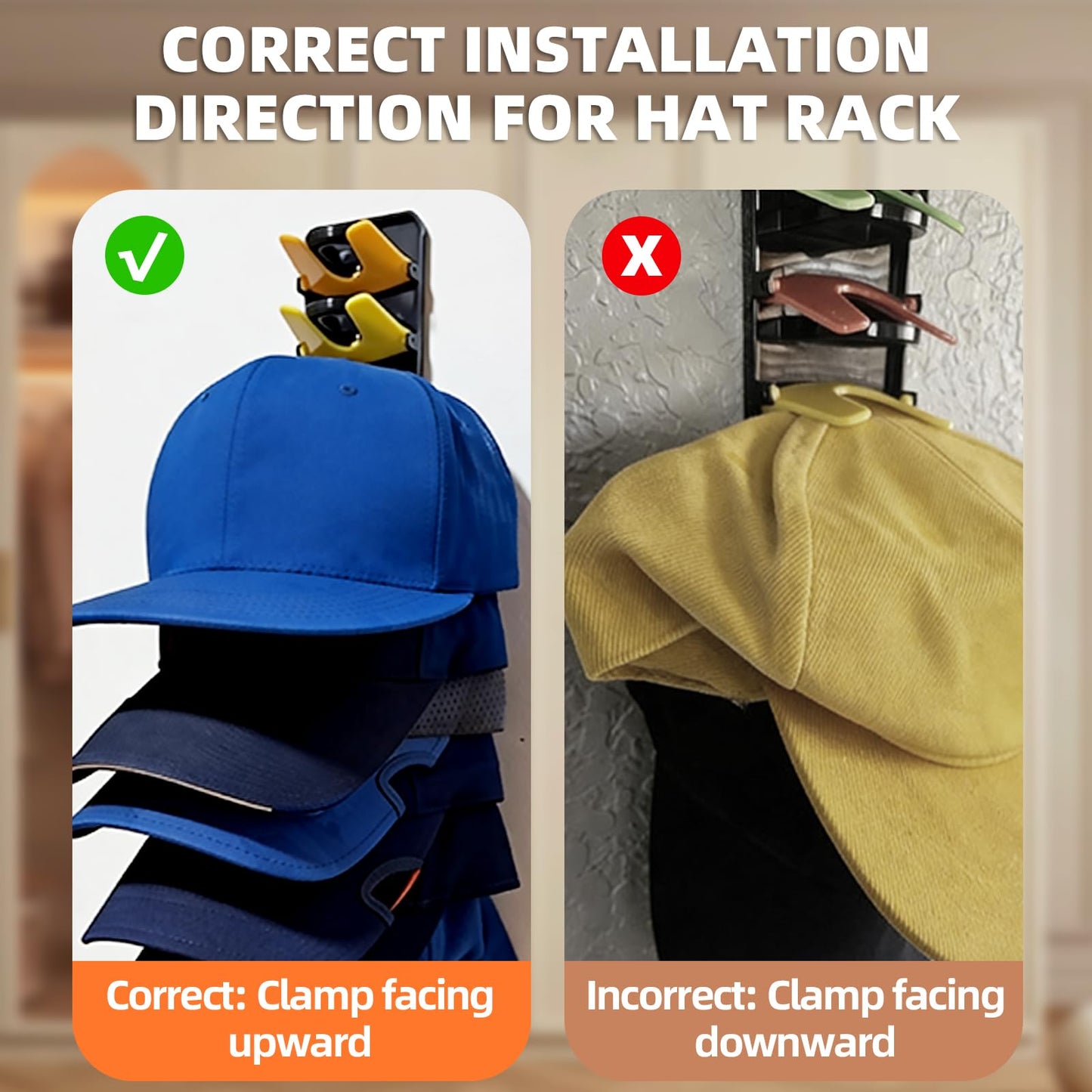 Wall Mounted Hat Organizer Rack