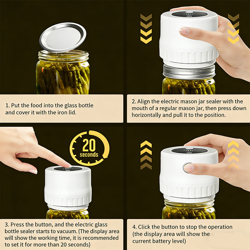 Portable Electric Vacuum Sealer for Mason Jars
