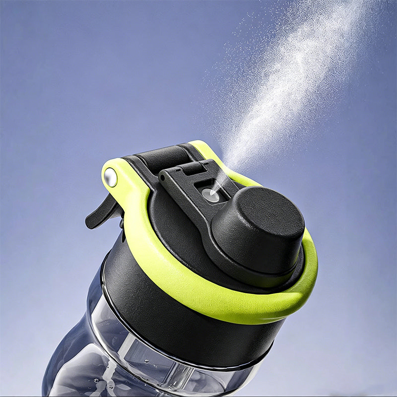 750ml Portable Mist Water Bottle with Dual Drinking Spouts