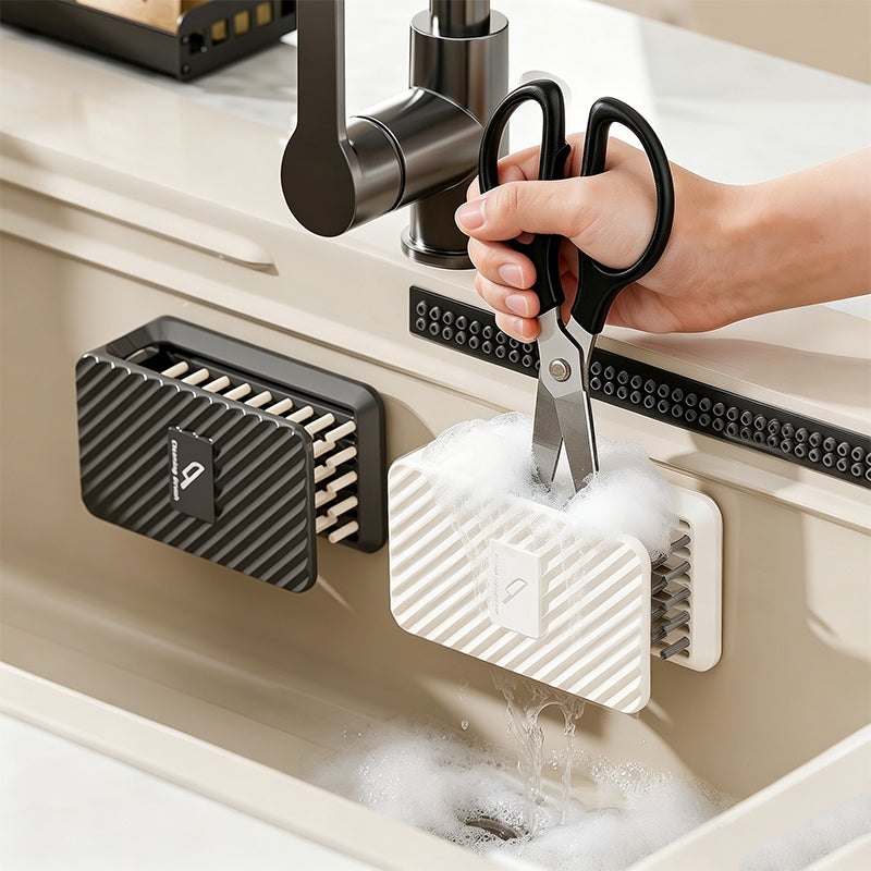 No-Drill Wall-Mounted Knife Cleaning Brush