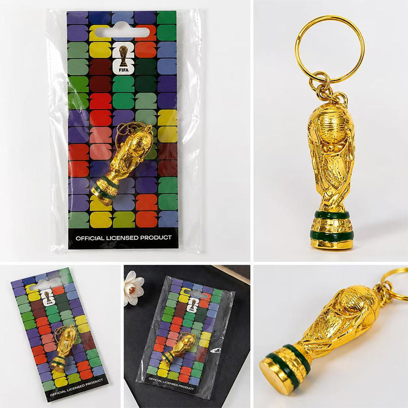 Mini Gold Trophy Keychain for Soccer Fans