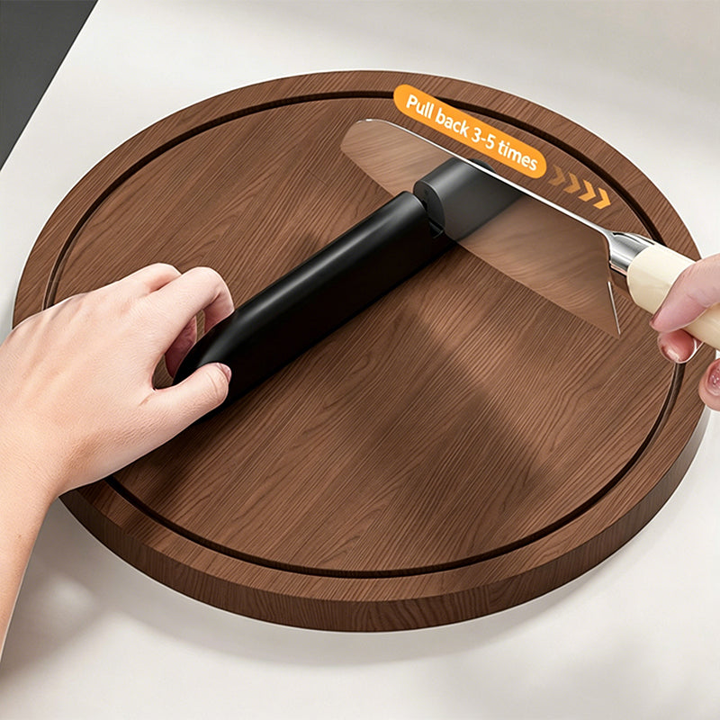 No-Drill Wall-Mounted Knife Holder with Magnetic Sharpener