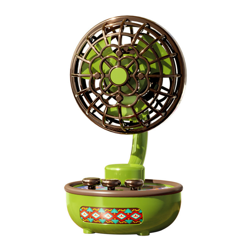 Portable Retro Fan with 3 Speeds & Ambient Light