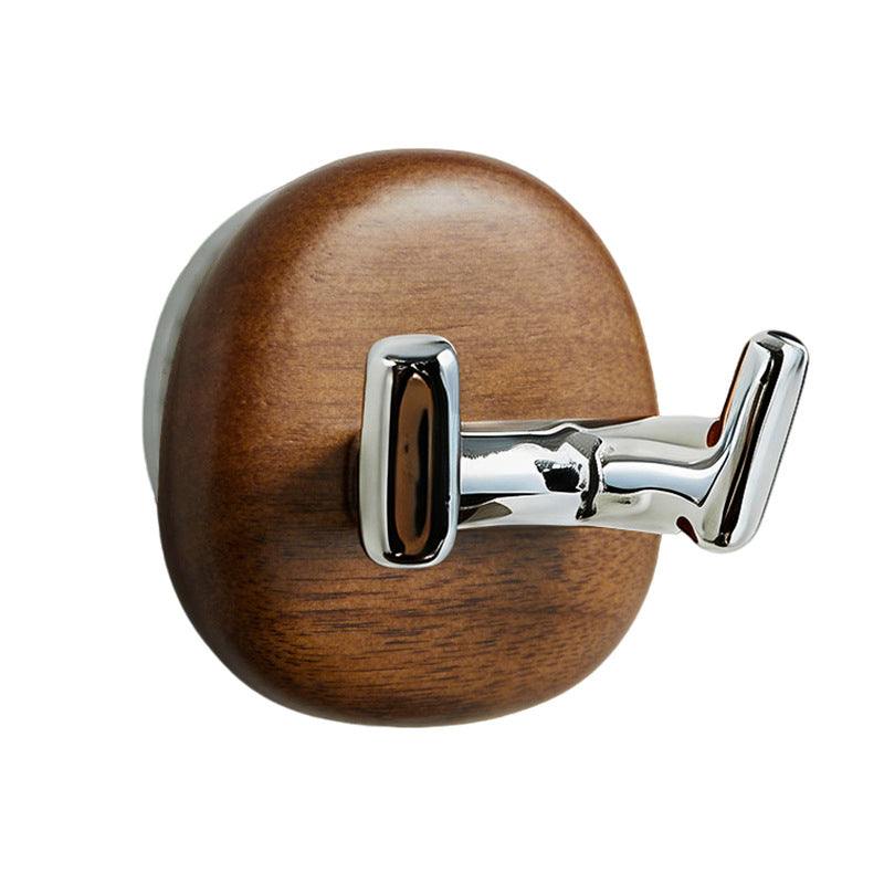 Premium Walnut Double Hook with Suction Cup – Removable & No Trace