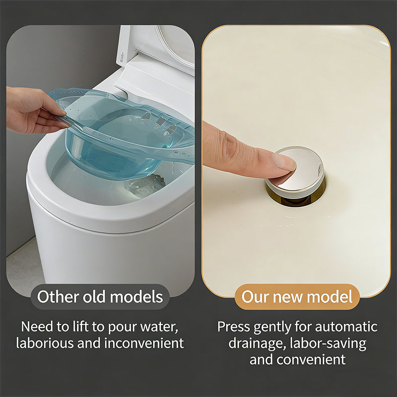 Anti-Overflow Sitz Bath with Built-in Pop-Up Drain Plug