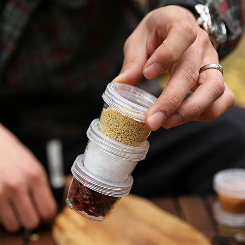 Portable Camping Spice Bottle Set with Mesh Bag