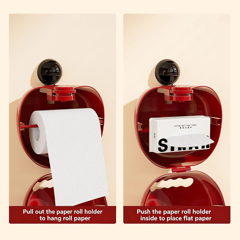 No-Drill Apple Suction Cup Tissue Holder with Aromatherapy