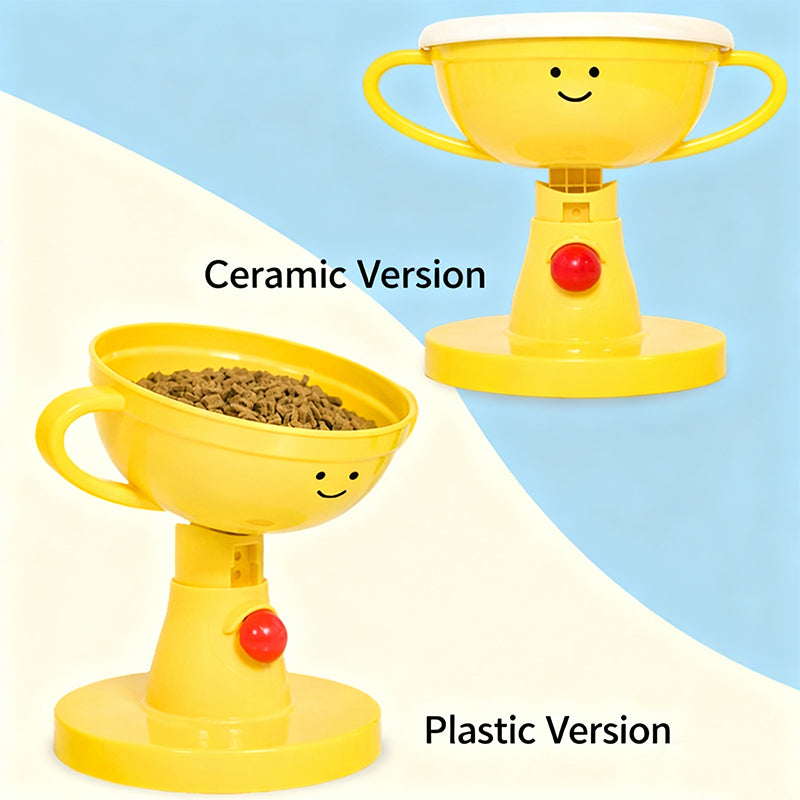 Trophy-Shaped Adjustable Pet Bowl with Neck Support