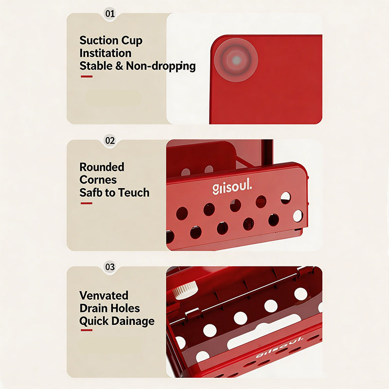 Foldable Sink Organizer Rack – No-Drill Suction Cup Design