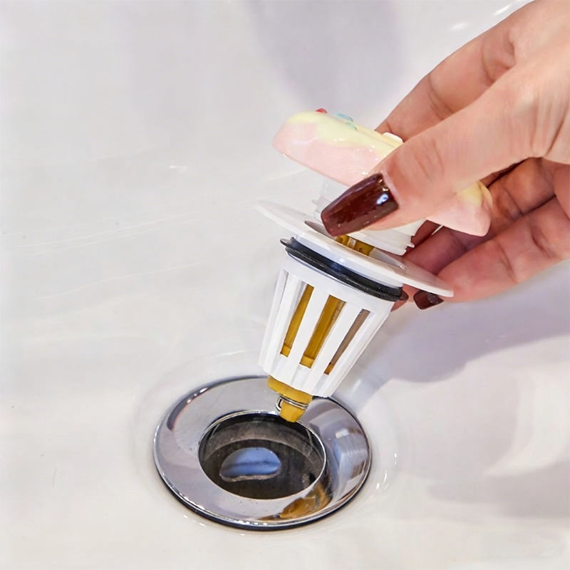 Universal Ceramic Donut Pop-Up Drain Stopper, Anti-Clog & Odor-Free