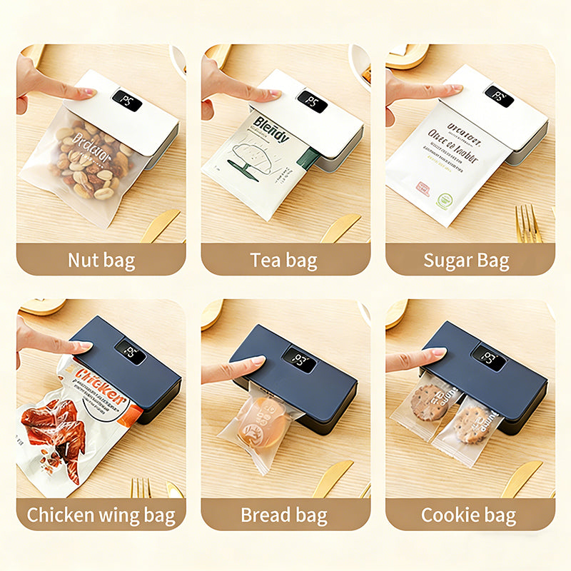 Portable Magnetic Bag Sealer with 6-Level Temperature Control