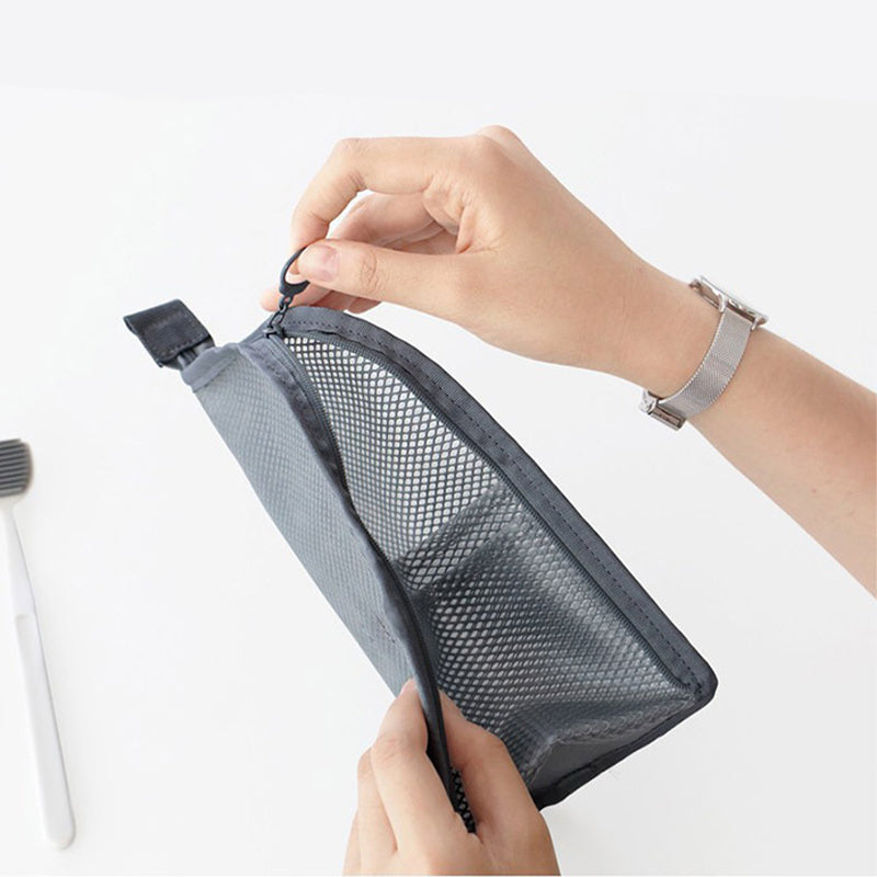 Portable Stand-Up Travel Makeup & Toiletry Bag – Breathable Mesh