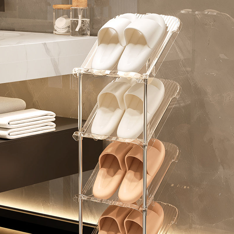 Space-Saving Slim Vertical Rattan Shoe Rack Organizer