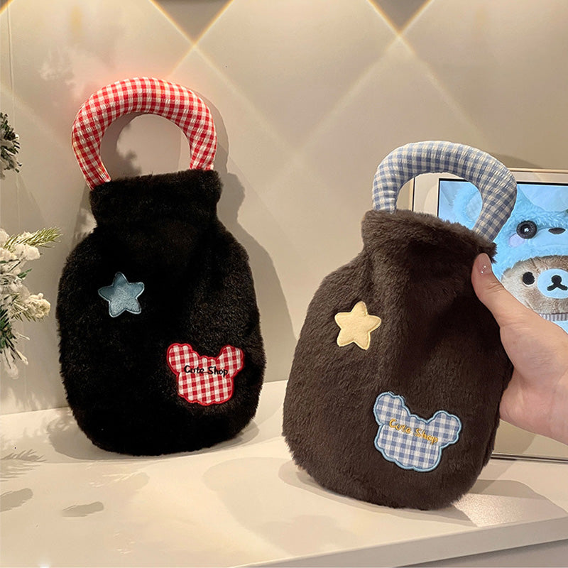 Cozy Plush Hot Water Bottle with Removable Cover