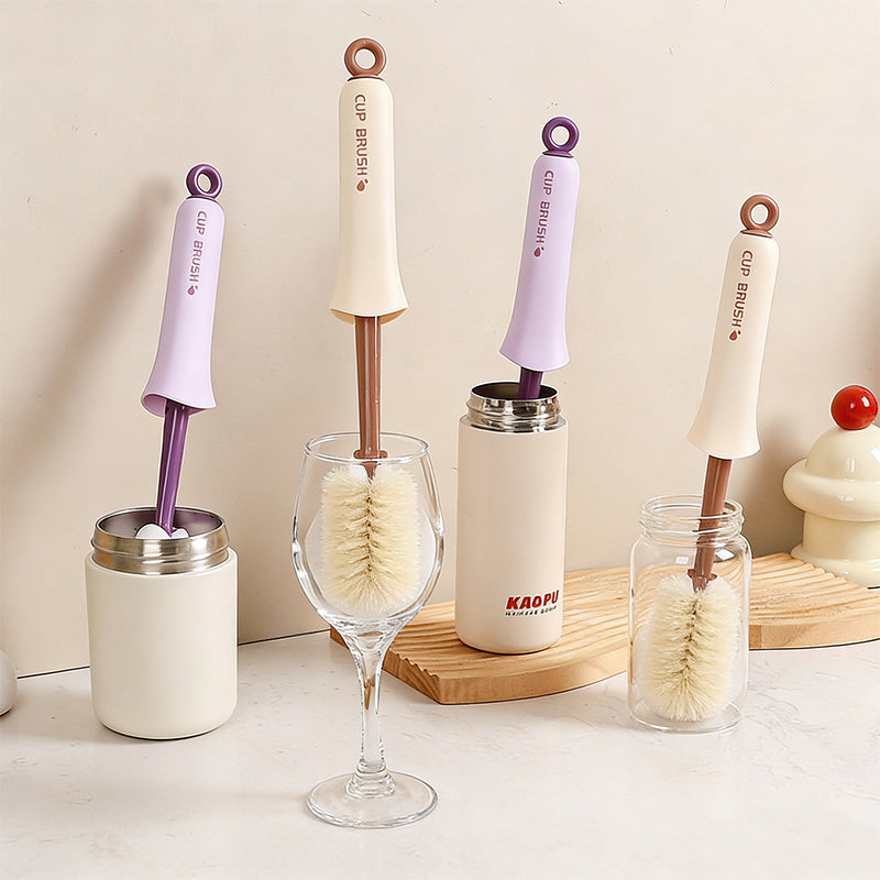 Long Handle Cup Brush – Sponge Head & Straw Brush