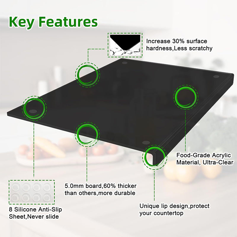 Premium Thickened Acrylic Cutting Board – Easy-to-Clean & Non-Slip