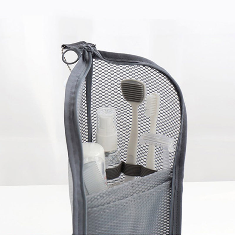 Portable Stand-Up Travel Makeup & Toiletry Bag – Breathable Mesh