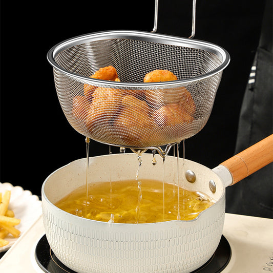 Stainless Steel Large Capacity Deep Mesh Strainer Ladle