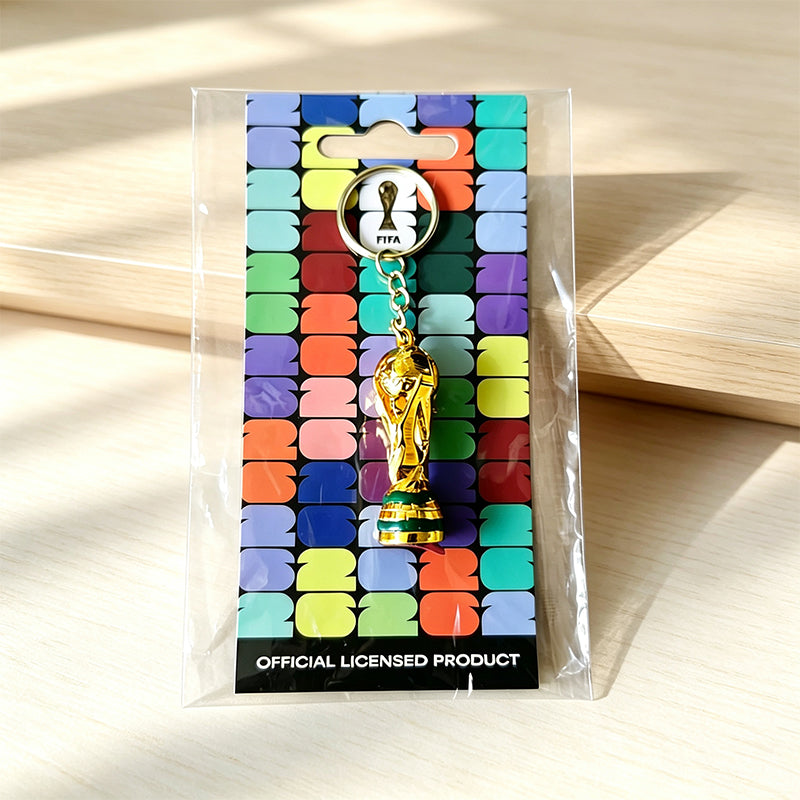 Mini Gold Trophy Keychain for Soccer Fans