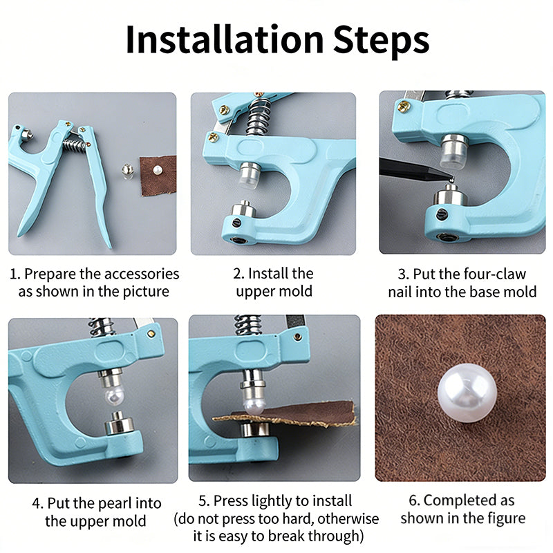 Beading Hand Press Pliers – Compatible with Multiple Pearl Sizes