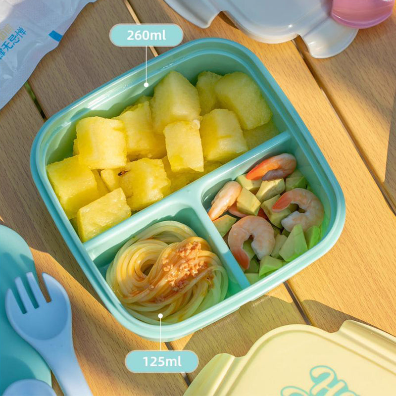 Portable Kids Fresh-Keeping Bento Box with Ice Pack & Compartments