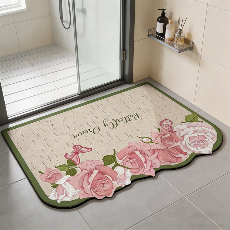 Linen-Look Super Absorbent Diatom Bath Mat – Quick Dry & Non-Slip