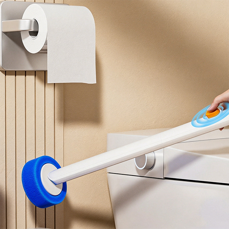 Toilet Brush Set with Disposable Heads and Built-in Cleaner