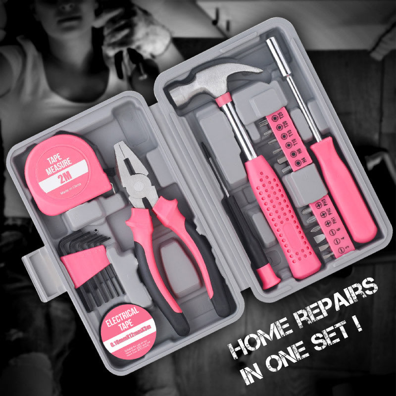 24-Piece Portable Carbon Steel Home Repair Tool Kit