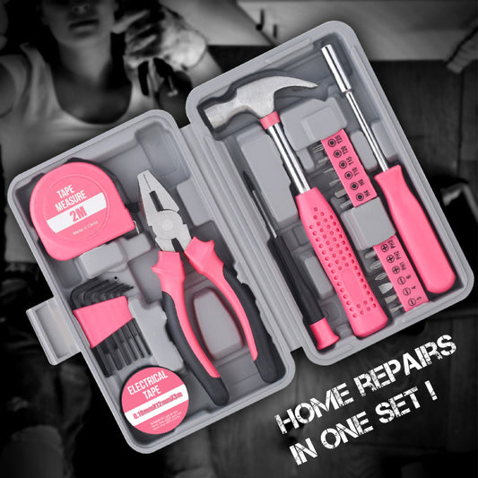 24-Piece Portable Carbon Steel Home Repair Tool Kit