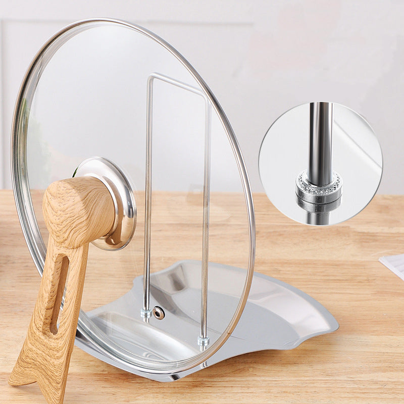 Stainless Steel Pot Lid & Utensil Holder with Drip Tray