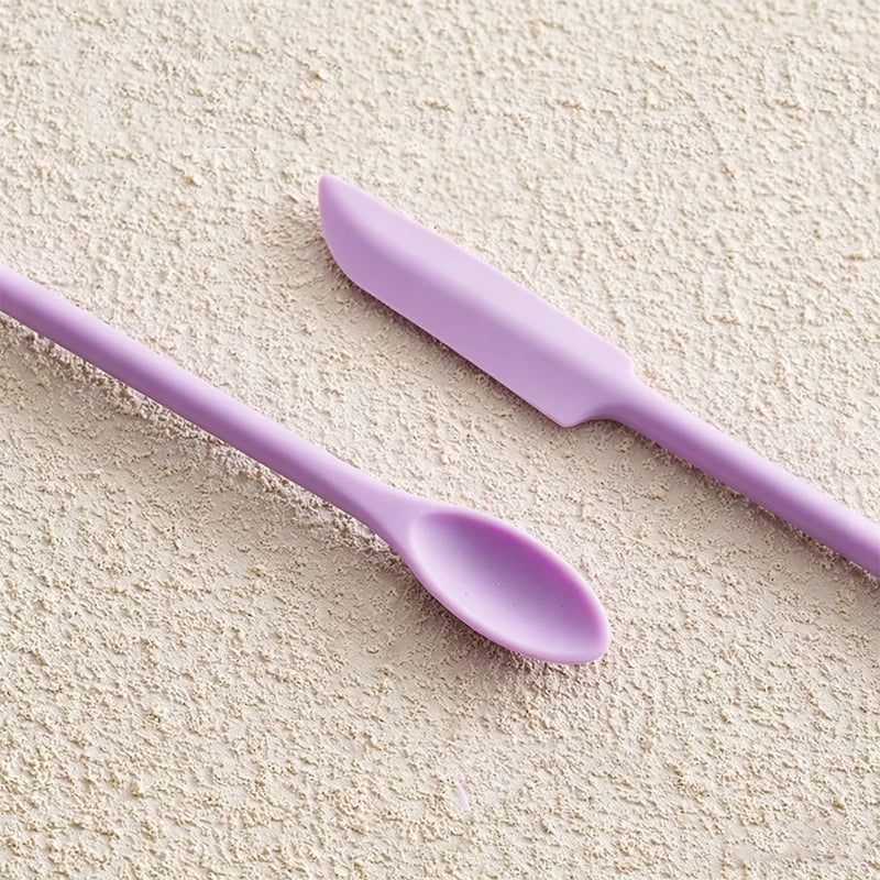 Dual-Ended Silicone Bottle & Jar Scraper for Skincare & Kitchen Use